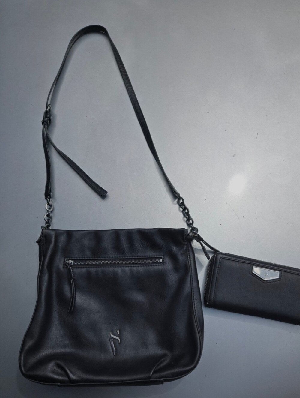 Simply Vera Vera Wang Black Shoulder Bag & Matching Wallet Set